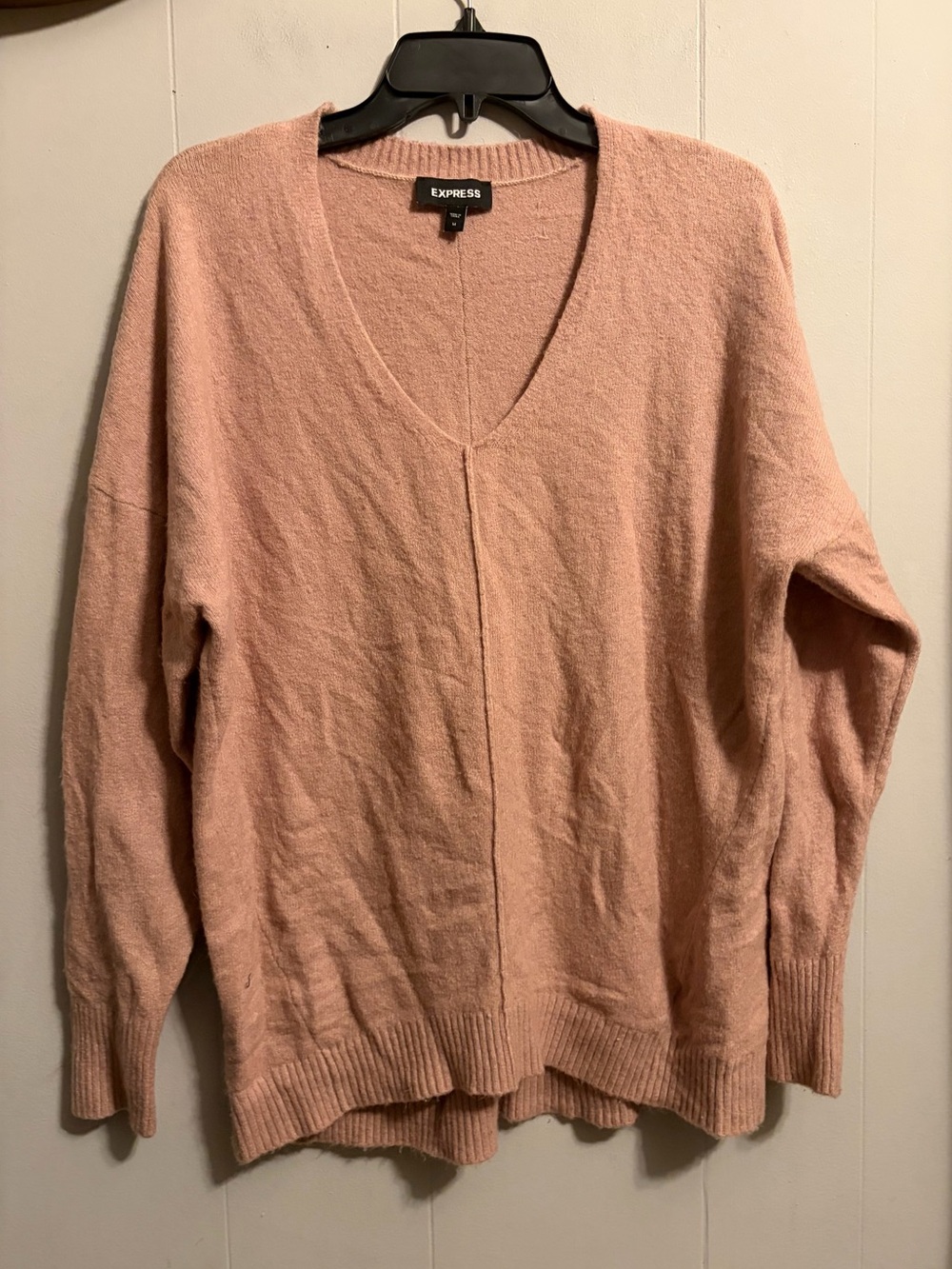 Express Blush Pink V-Neck Sweater